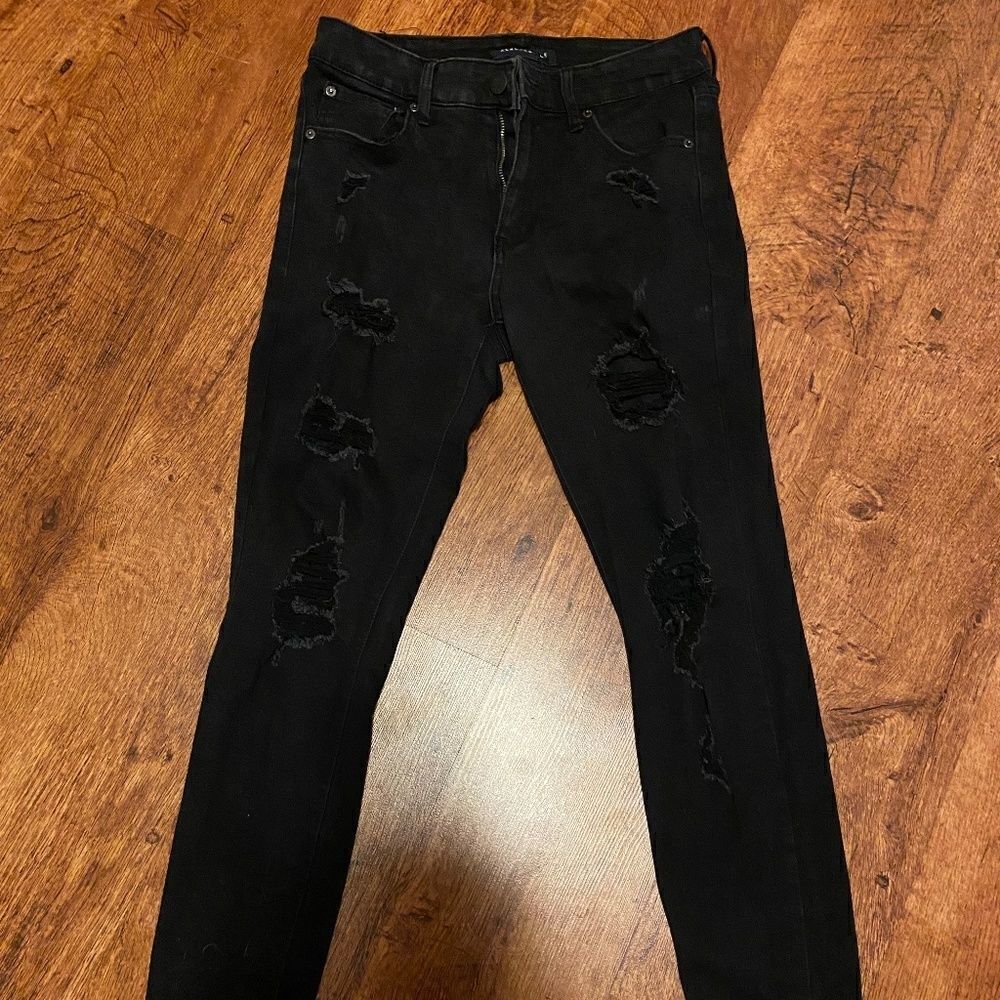 Aeropostale High Rise Jeggings Black 8 Long - Picture 1 of 7
